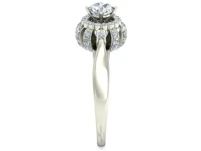 Engegment ring on white gold -VJR01 3D print model