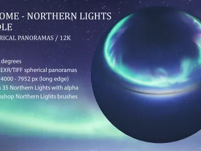Skydome - 12K Northern Lights Bundle Texture