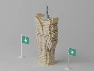 Macau Hotel Grand Lisboa 3D model