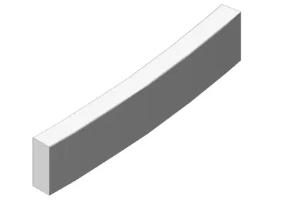 Concrete Curb Radius 5 m Inner 100 20 8 3D model