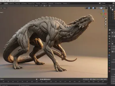 Shadow Stalker Dragon Low-poly 3D model