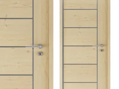 Modern Door Set 01  Low-poly 3D model