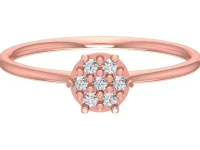 Solitaire Women Light Weight Band Ring 3D print model 9