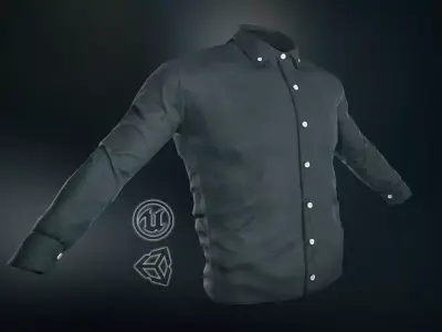 Black Shirt Low-poly 3D model