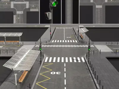 Gray street 3D model