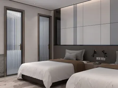 Hotel Modern Rooms 3D model