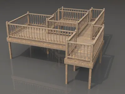 Wood Veranda 1 3D model