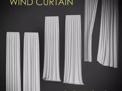 Wind Curtain Low-poly 3D model