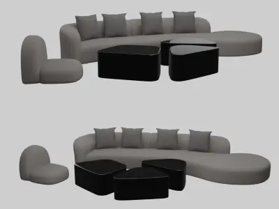 Irregular Shape Sofa 3D model