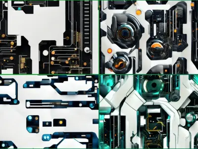 20 Seamless Sci-fi Patterns - White Cover Texture Texture