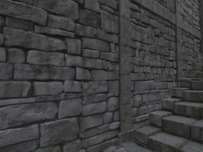 Low Poly Abandoned Temple With PBR Materials Low-poly 3D model