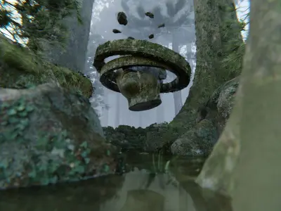 The Enigma Stone Sanctuary scene Made In Blender3D 3D model