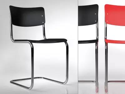 S three chairs with frame 3D model