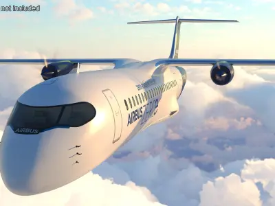  Airbus ZEROe Turboprop Rigged for Maya 