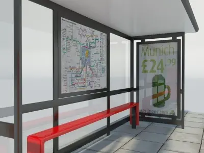 London Bus Stop 1 3D model