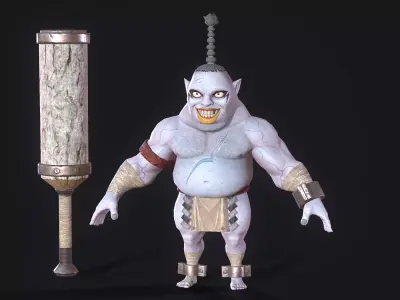 Bogle the Bonebreaker Stylized Ogre Character Low-poly 3D model