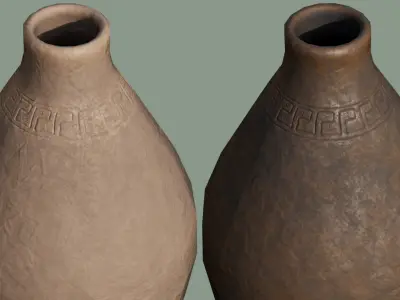 Ceramic Ornate Vase clay old jug Low-poly 3D model