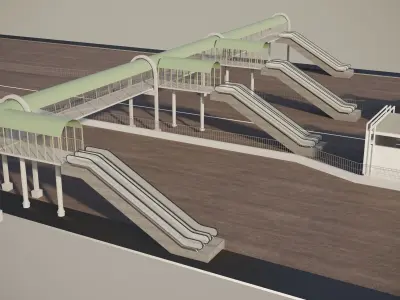 METRO BRIDGE STATION Low-poly 3D model
