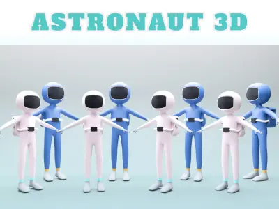 Astronaut 3D  Low-poly 3D model
