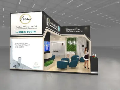 9x6 2 side open Exhibition Stand  3D model