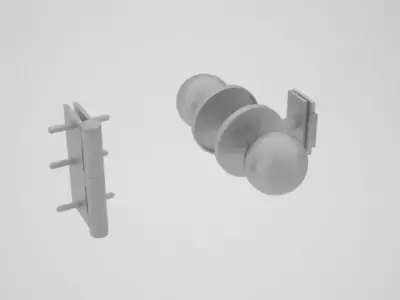 Lockset and  Hinge Free 3D model