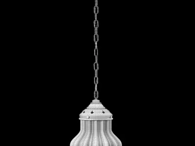 Pendant lighting copper and glass 3D model