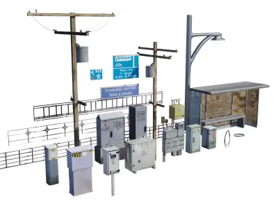 Street assets 3D model