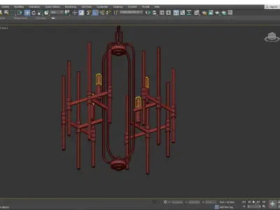 Pillar Chandelier Low-poly 3D model