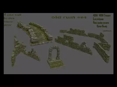 old ruin Low-poly 3D model