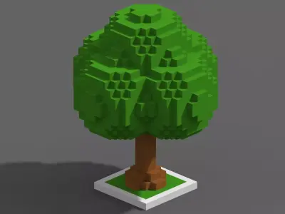 Tree Voxel - 3 Low-poly 3D model