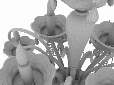 Chandelier with crystals hanging from it 3D model order