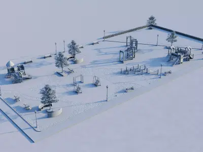 Children Playground SketchUp Model and Lumion Scene Full Package 3D model