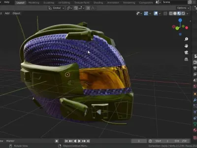 sci-fi helmet Low-poly 3D model order