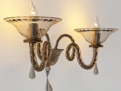 sconce wall with two candle holders 3D model