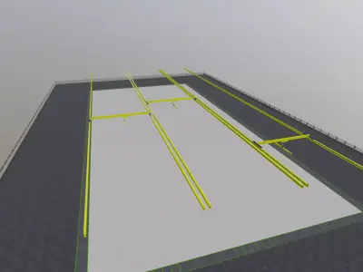Steel Structure Warehouse-54mtx119mt Low-poly 3D model