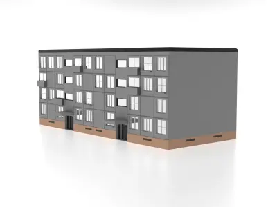 Khrushchevka USSR Building Free low-poly 3D model