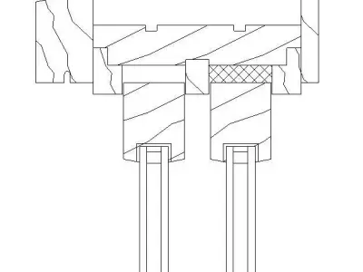 Wood Sliding Window-Head-Section Free 3D model