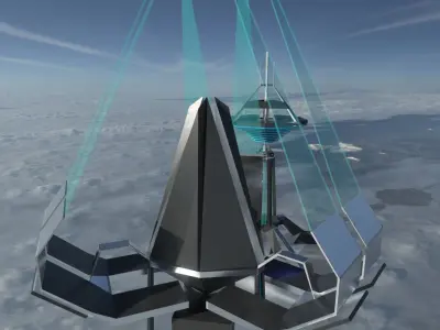 SCIFI Tower Building - PBR  Game-Ready Low-poly 3D model