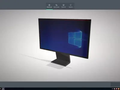 Monitor with windows Low-poly 3D model