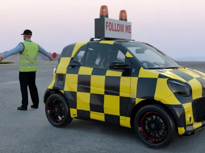  Airport Smart Follow Me Car with Ground Crew 