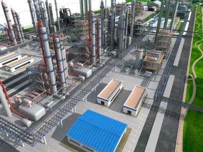 Chemical Factory Scene 3D model