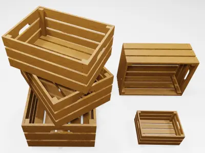 Wood Boxes  3D model