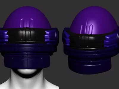 helmet high poly sculpt 3d printable ver 7 3D model 3D model