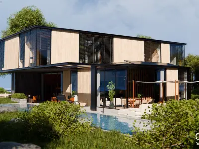 2026 Modern Modular House 13 for Blender Eevee and Cycles 3D model