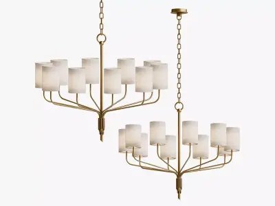 Juniper Textured Gold Leaf Chandelier by Troy Lighting 3D model