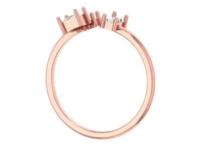 Three Stone Light Weight Band Ring 3D print model 11