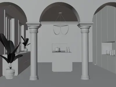 Modern Kitchen interior 3D model buy