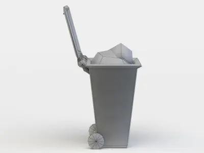 Garbage container Low-poly 3D model 10