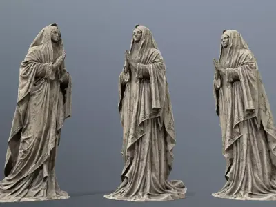 Woman Statue 001 Low-poly 3D model