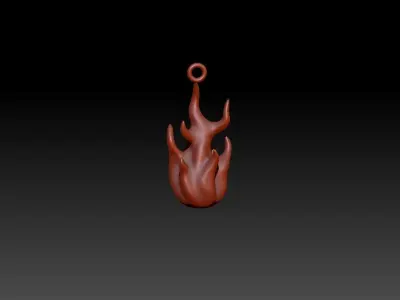 Fire Flame Charm Flamming Necklace Pendant Jewelry  3D print model